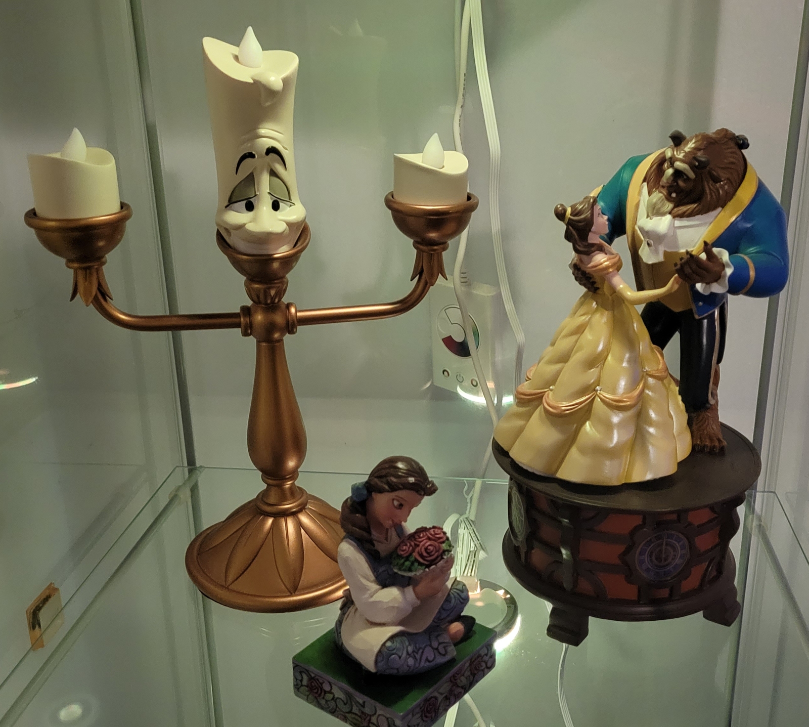 Beauty and the Beast music box, Lumiere, Disney Traditions Belle