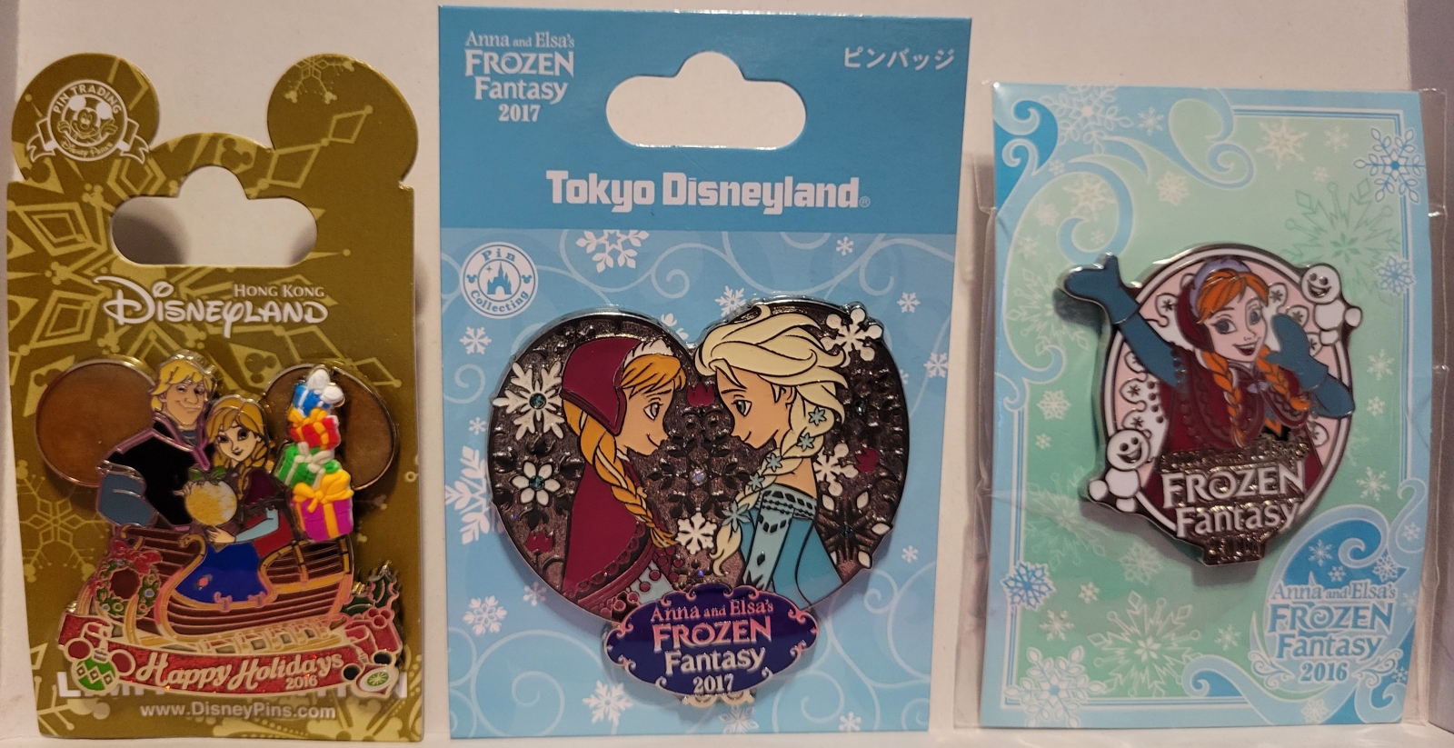 Hong Kong and Tokyo Disney Frozen Pins