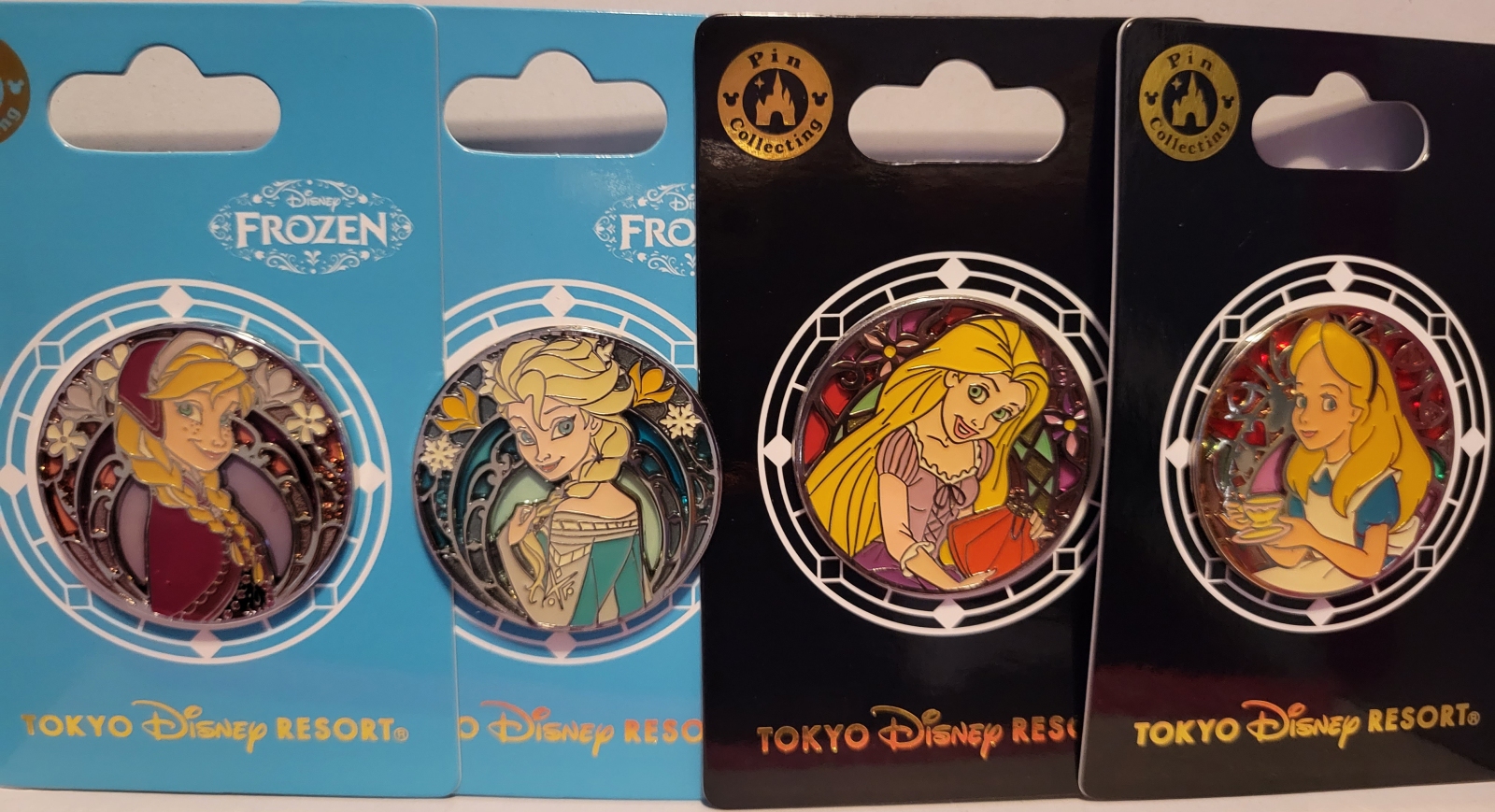 Tokyo Disney Stained Glass Circle Pins